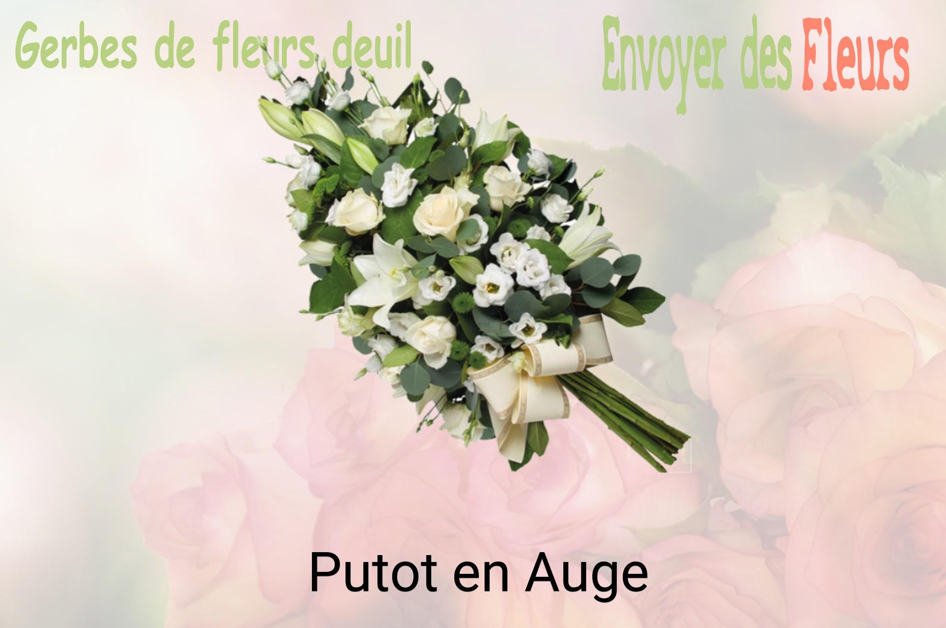 Gerbe de fleurs de deuil livrée à Putot-en-Auge